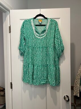 Ruby Rd. Green Geometric Mini Dress